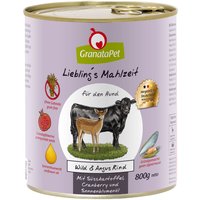 Sparpaket GranataPet Liebling's Mahlzeit 12 x 800 g - Wild & Angus Rind von Granatapet