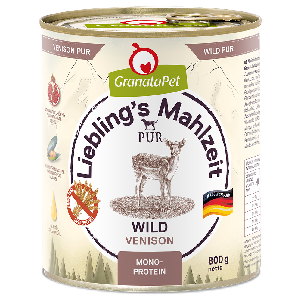 Sparpaket GranataPet Liebling's Mahlzeit 12 x 800 g - Wild von Granatapet