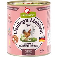 Sparpaket GranataPet Liebling's Mahlzeit 24 x 800 g - Lamm & Hühnerherzen von Granatapet