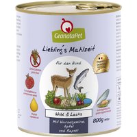 Sparpaket GranataPet Liebling's Mahlzeit 24 x 800 g - Wild & Lachs mit Wurzelgemüse, Fenchel, Apfel & Rapsöl von Granatapet