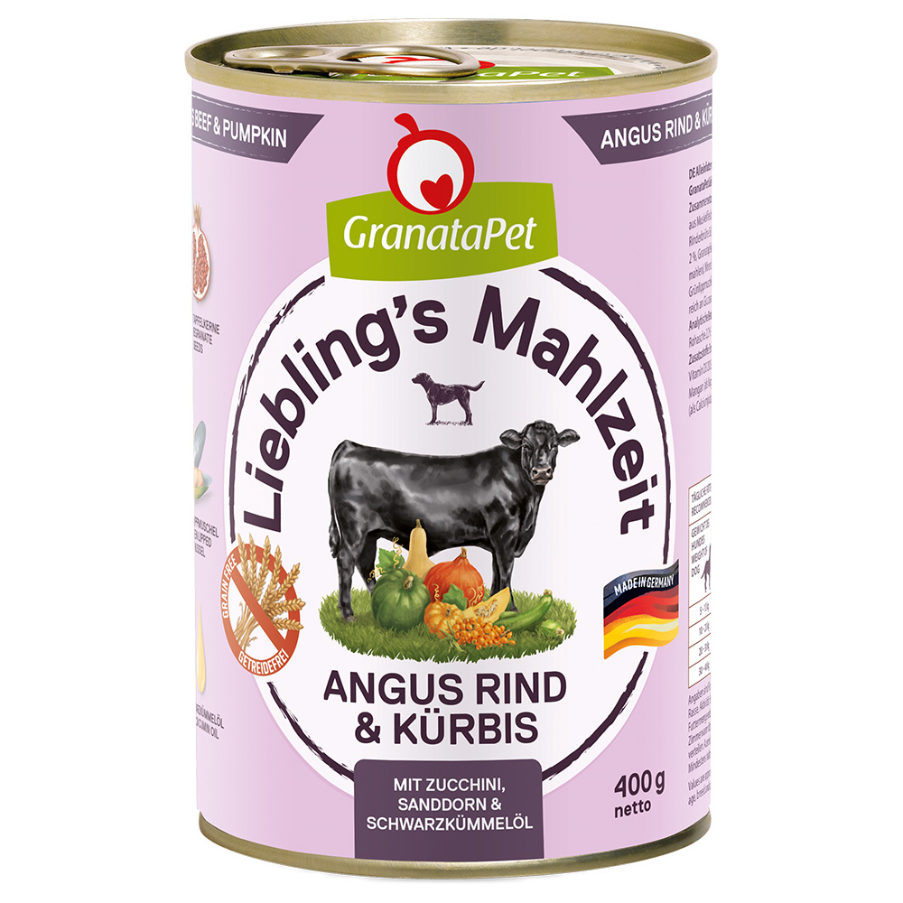 Sparpaket GranataPet Liebling's Mahlzeit 24 x 400 g - Angus Rind & Kürbis von Granatapet