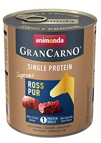 animonda Gran Carno adult Single Protein Hundefutter, Nassfutter für ausgewachsene Hunde, Ross pur, 6 x 800 g, 6er Pack (6 x 0.8 kilograms) von Grancarno