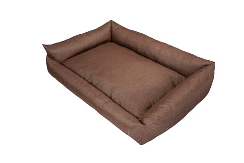 Grand Filippo Hundebett Grosse Hunde Waschbar mit Reißverschluss 120x90 cm - Braun Hundesofa XXL mit Öko-Tex-100-Zertifikat - Hundekorb mit Anti-Rutsch-Funktion von Grand Filippo