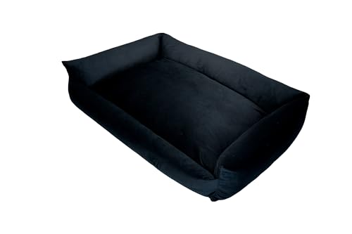 Grand Filippo Hundebett Grosse Hunde Waschbar mit Reißverschluss 120x90 cm - Schwarz Hundesofa XXL mit Öko-Tex-100-Zertifikat - Hundekorb mit Anti-Rutsch-Funktion - Velvet von Grand Filippo