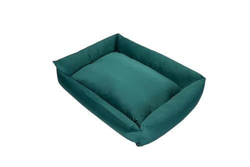 Grand Filippo Hundebett Grosse Hunde Waschbar mit Reißverschluss 95x75 cm - Grün Hundesofa XXL mit Öko-Tex-100-Zertifikat - Hundekorb mit Anti-Rutsch-Funktion - Velvet von Grand Filippo