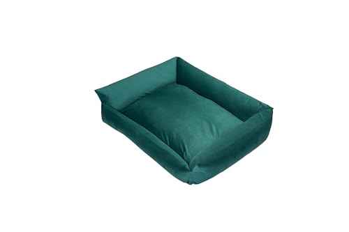 Grand Filippo Hundebett Mittelgroße Hunde Waschbar mit Reißverschluss 75x65 cm - Grün Hundesofa mit Öko-Tex-100-Zertifikat - Hundekorb mit Anti-Rutsch-Funktion - Velvet von Grand Filippo