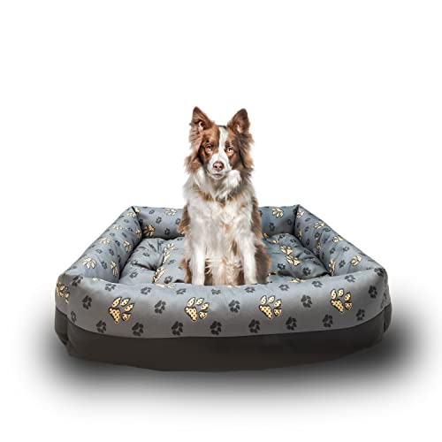 Grand Filippo Hundebett Wasserdicht - Hundebetten für Kleine und Große Hunde - Hunde Bett rutschfeste Unterseite - Hundekorb - Hundekörbchen 75x65x20 Große Pfote von Grand Filippo