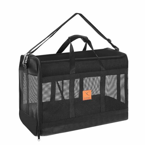 Granori Hundetasche 55x40x23 cm Flugzeug Hundetransporttasche/Hundetragetasche | Transportbox/Tiertransporttasche Hund & Katze, groß, leicht, komfortabel | Tier Tasche für Eurowings Airline Flug von Granori