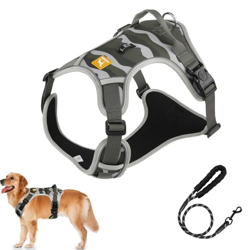 Hundegeschirr,No-Pull Geschirr Hunde,mit Griff,Atmungsaktiv Verstellbare Hunde Brustgeschirr,Reflektierend Weich Gepolstert Dog Harness,Brustgeschirre für Hunde Gehen Laufen Training Outdoor von Grantop