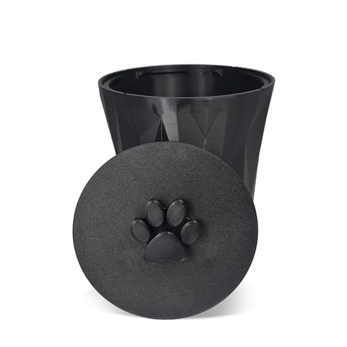 CrocketBox – Behälter für Trockenfutter für Hunde und Katzen – hergestellt in Frankreich – luftdicht – geruchshemmend – APIE Noir + Griff Katze (Kapazität 2,5 kg) von GranuleBox