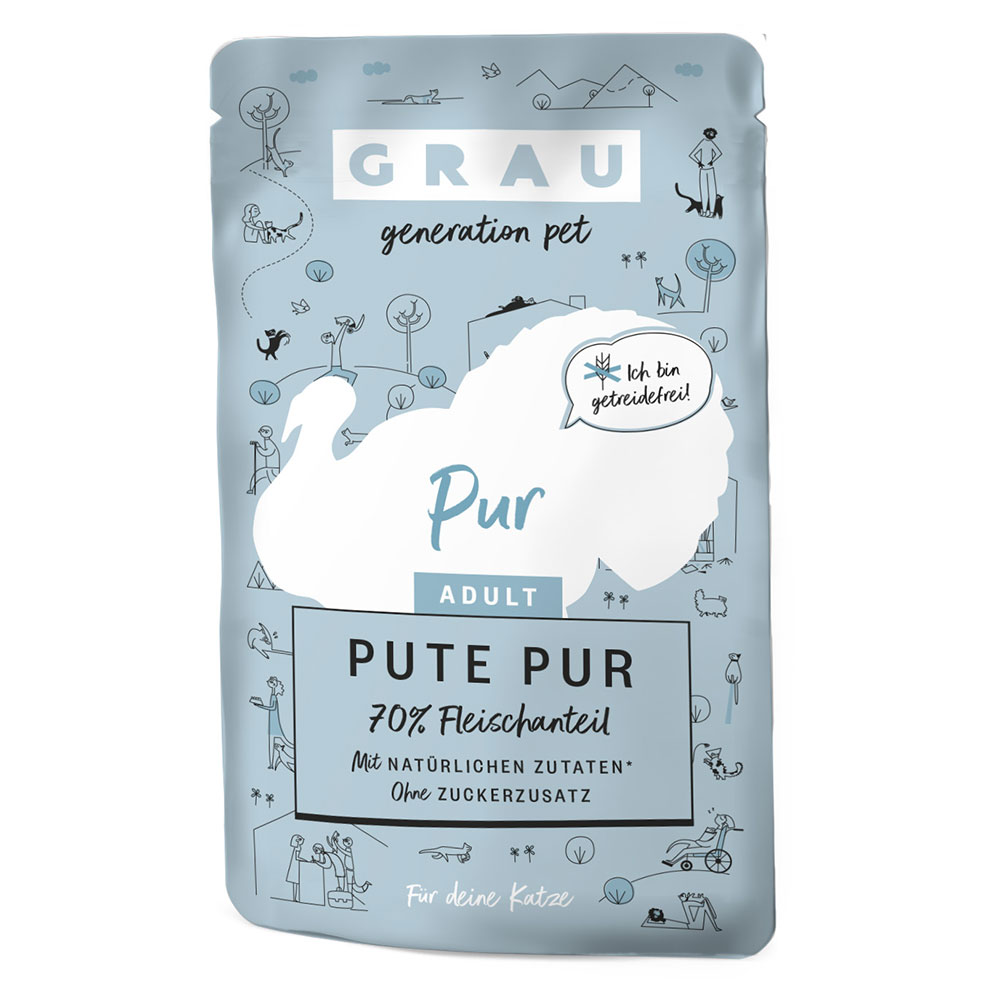 GRAU Adult Getreidefrei 16 x 125 g - Pute Pur von Grau