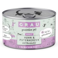 GRAU Adult Getreidefrei 6 x 200 g - Huhn & Putenherzen von Grau