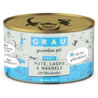 GRAU Adult Getreidefrei 6 x 200 g - Pute, Lachs, Makrele von Grau