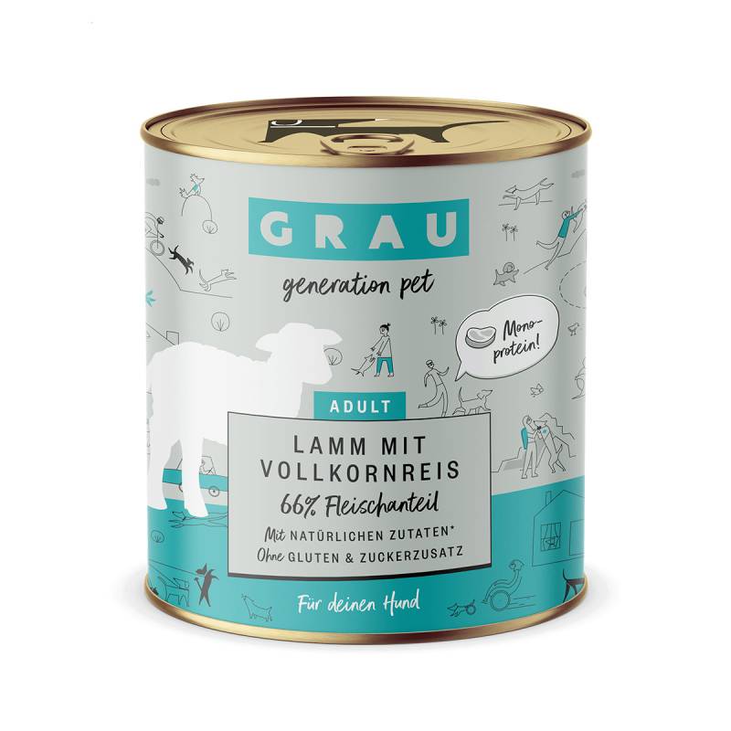 GRAU Hund Adult Lamm mit Vollkornreis 6x800g von Grau