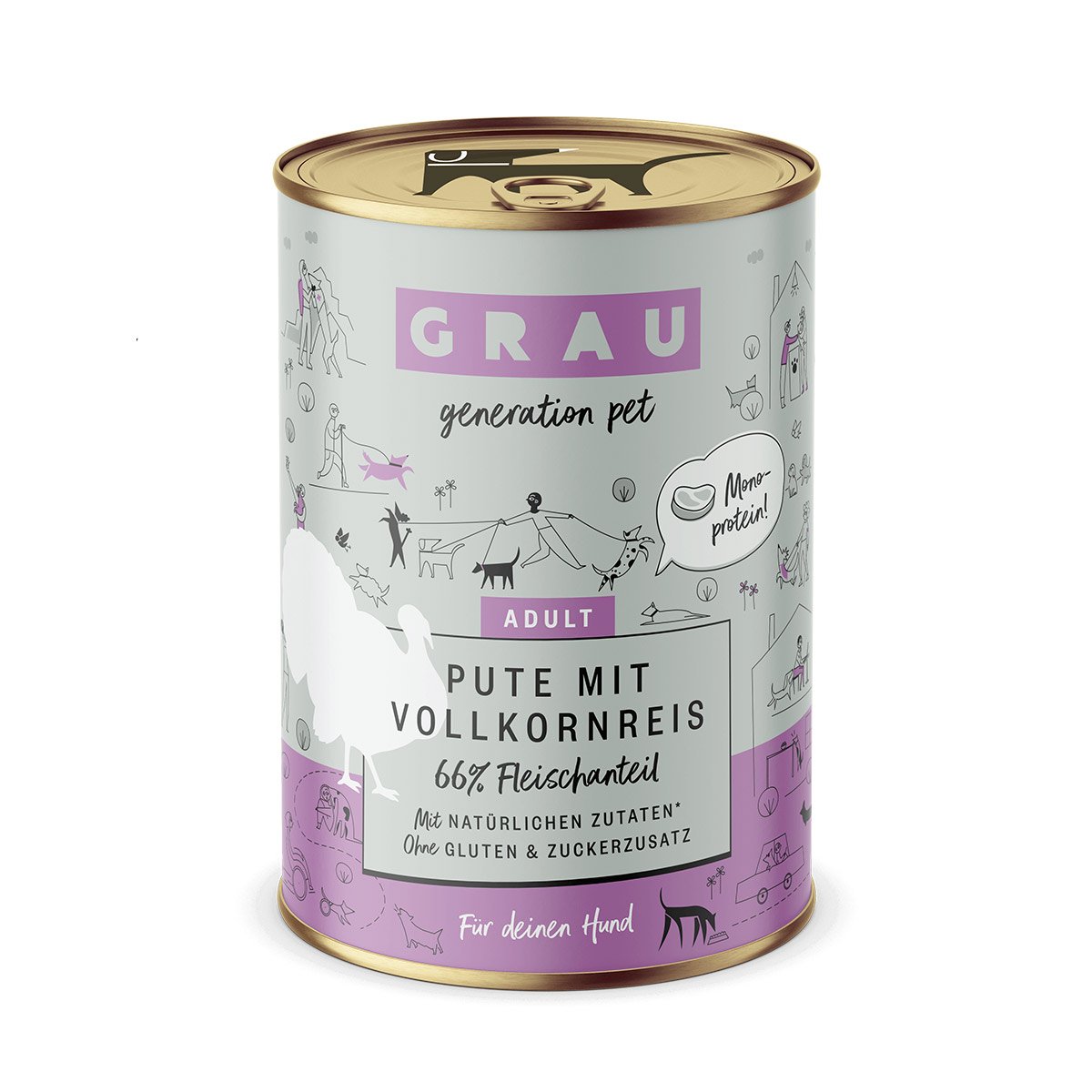 GRAU Hund Adult Pute mit Vollkornreis 6x400g von Grau