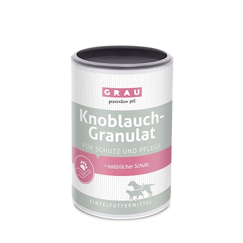 GRAU - das Original - 100 % reines Knoblauchgranulat, natürlicher Schutz gegen äußere Einflüsse, unterstützt den Organismus, 1er Pack (1 x 400 g), Einzelfuttermittel für Hunde & Katzen von Grau