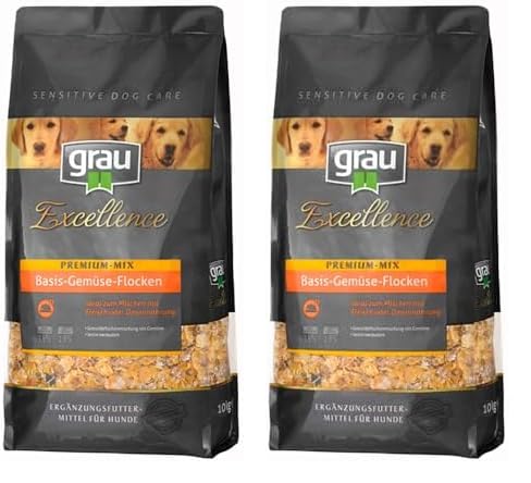 GRAU – das Original – Getreideflockenmischung mit Gemüse für Hunde - Exc SDC Premium Mix Basis, 2er Pack (1 x 1,5 kg), Ergänzungsfuttermittel für Hunde von Grau