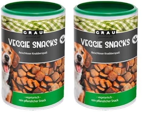 GRAU – das Original – Getreidefreie, vegetarische Snacks für Hunde - Veggie Snacks, 2er Pack (1 x 400 g), Ergänzungsfuttermittel für Hunde von Grau