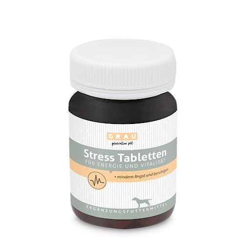 GRAU - das Original - Stress Tabletten, die natürliche Entspannung, mit Baldrian, Schlafbeere und Vitamin -B-Komplex, 1er Pack (1 x 120 Stück), Ergänzungsfuttermittel für Hunde von Grau