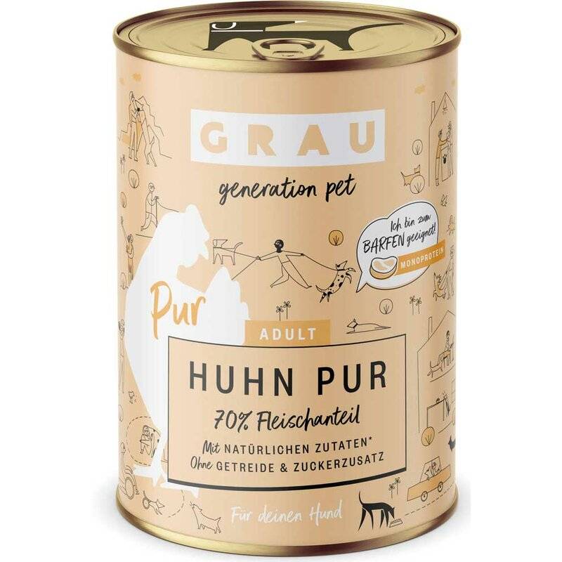 Grau Adult Huhn Pur 400 g (8,23 € pro 1 kg) von Grau