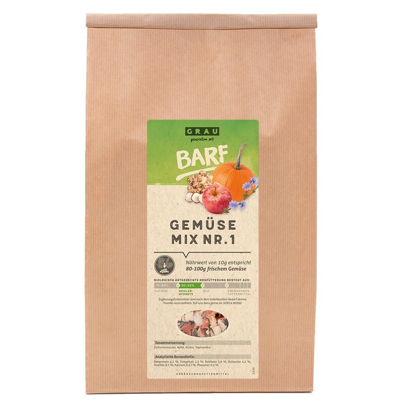 Grau Barf Gemüsemix Mischung Nr.1 1200 g (16,62 € pro 1 kg) von Grau