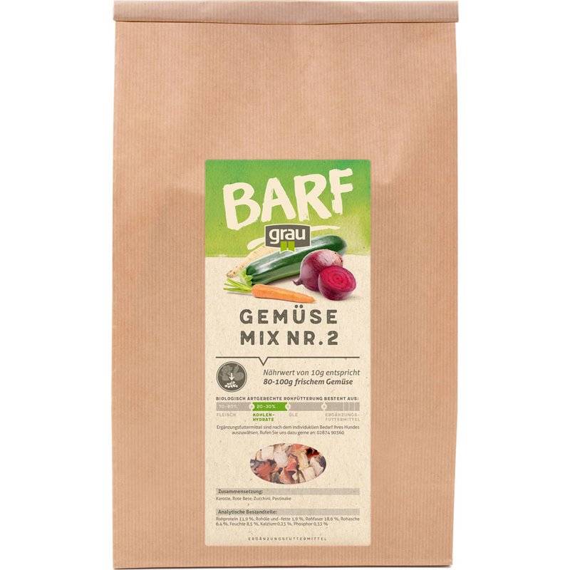 Grau Barf Gemüsemix Mischung Nr.2 - 1,2 kg (15,96 € pro 1 kg) von Grau