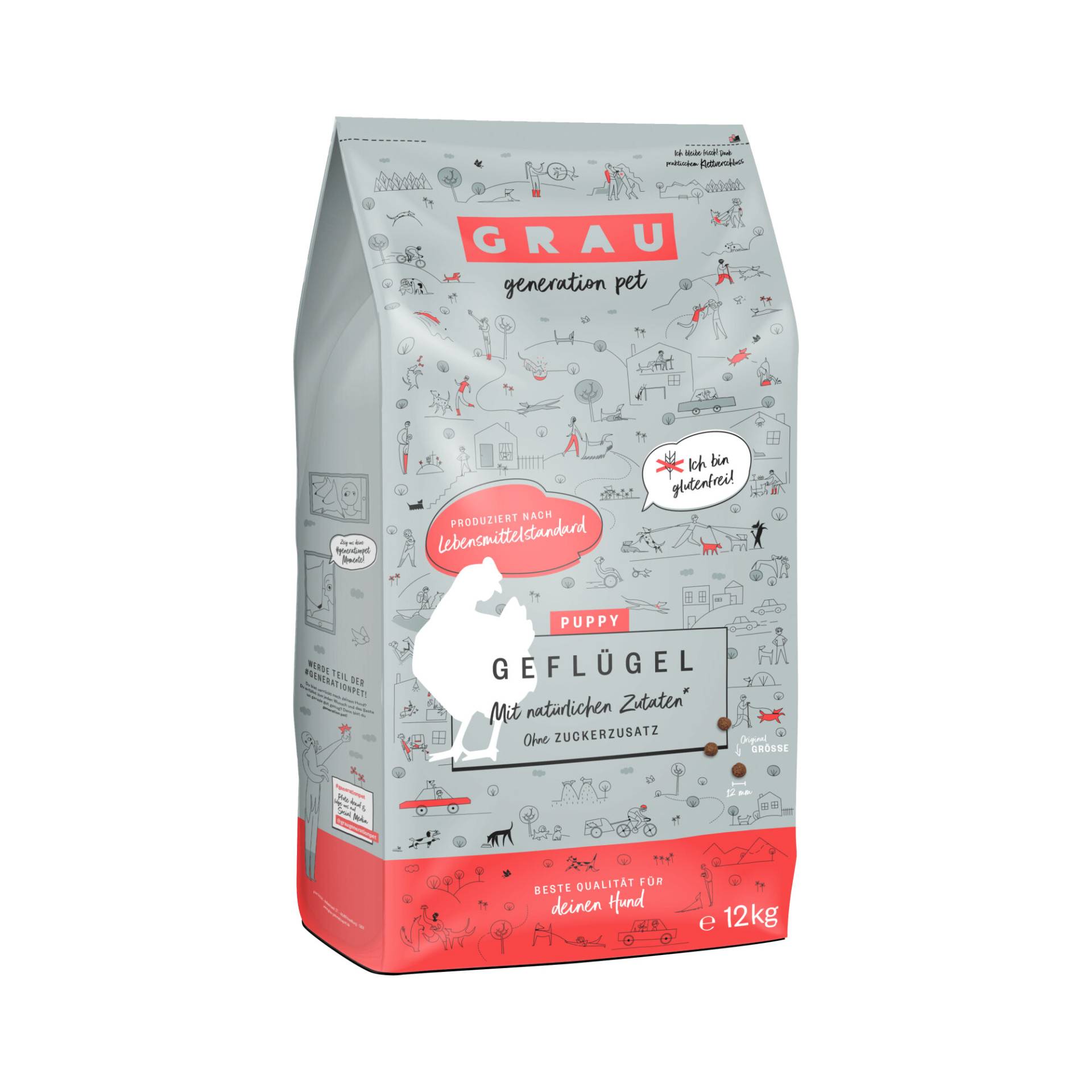 Grau Glutenfreies Hundefutter Welpe Geflügel - 3 kg von Grau