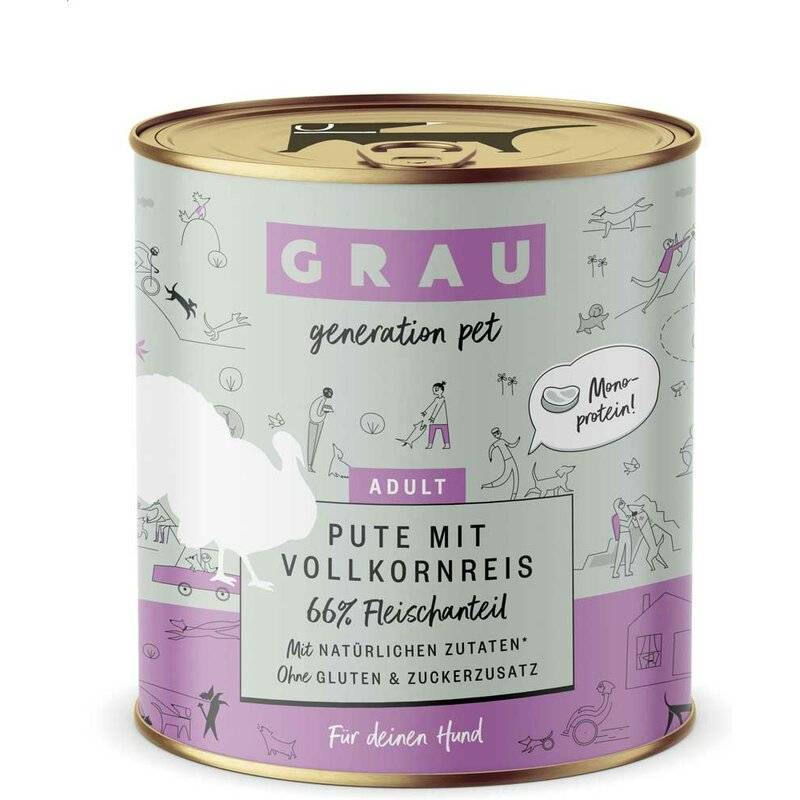 Grau Hund Pute mit Vollkornreis 800 g (5,36 € pro 1 kg) von Grau