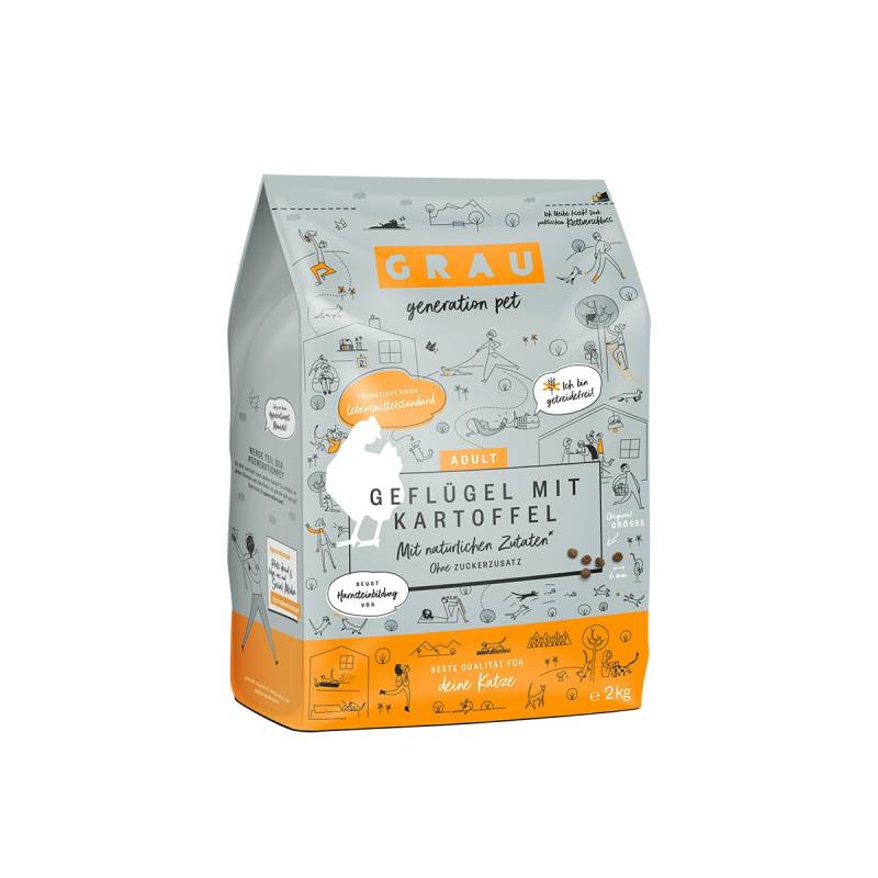 Grau Katze Geflügel mit Kartoffel 2kg von Grau