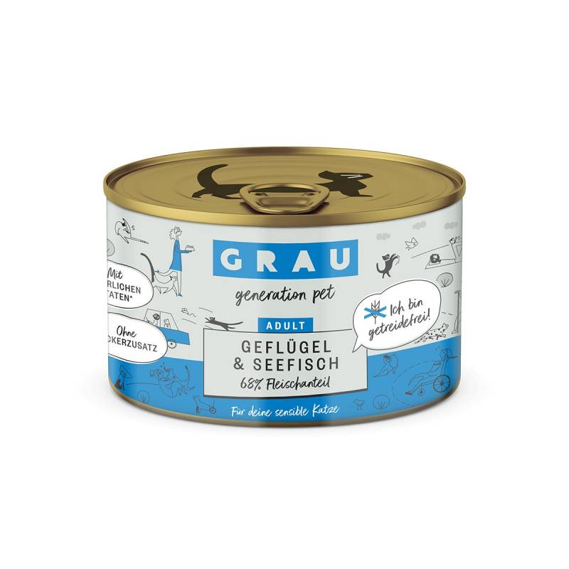 Grau Katze Geflügel & Seefisch 6x200g von Grau