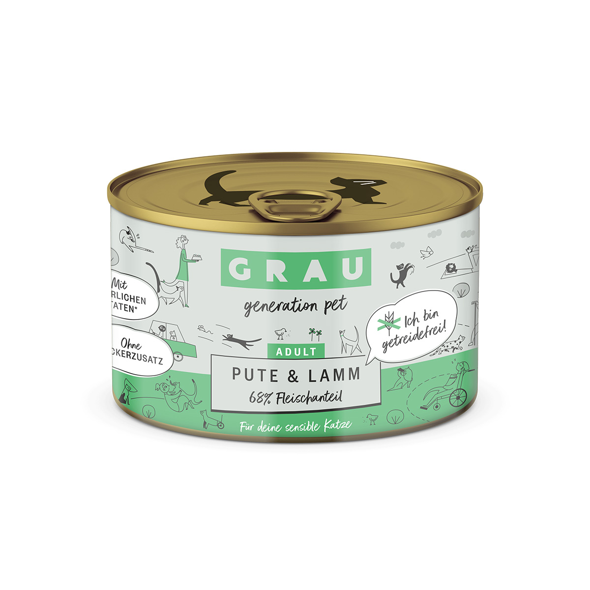 Grau Katze Pute & Lamm 24 x 200g von Grau