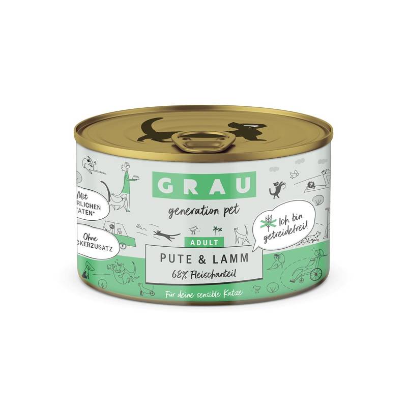 Grau Katze Pute & Lamm 6 x 200g von Grau