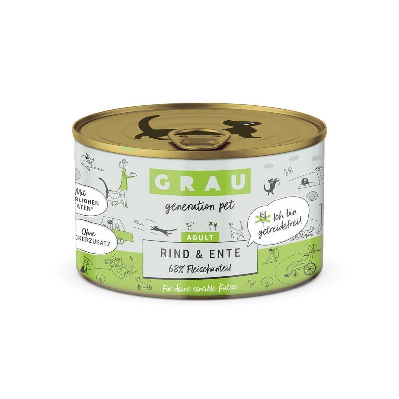 Grau Katze Rind & Ente 24 x 200g von Grau