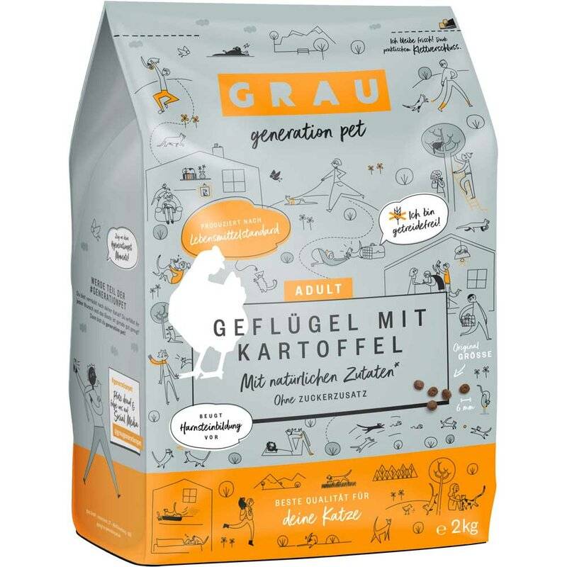 Grau Katzenfutter Geflügel mit Kartoffel 2 kg (10,97 € pro 1 kg) von Grau