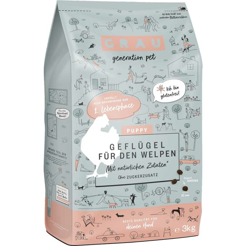 Grau Puppy Geflügel 3 kg (6,98 € pro 1 kg) von Grau