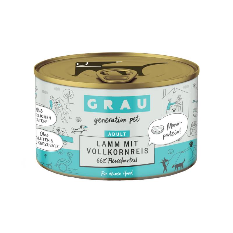 Grau Schlemmertopf - Lamm mit Vollkornreis - 6 x 400 g von Grau