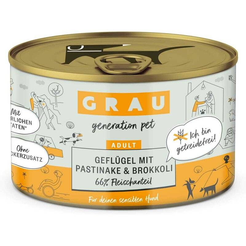 Grau Hund Geflügel mit Pastinake & Brokkoli 200 g (9,95 € pro 1 kg) von Grau