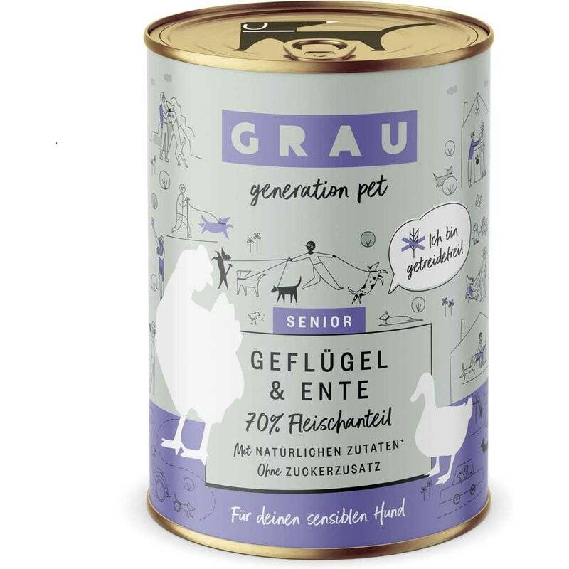 Grau Hund Geflügel & Ente (Senior) 400 g (6,98 € pro 1 kg) von Grau