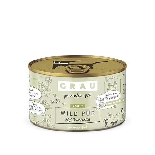 Grau – das Original – Nassfutter für Hunde - Wild Pur, 1er Pack (1 x 200 g) von Grau