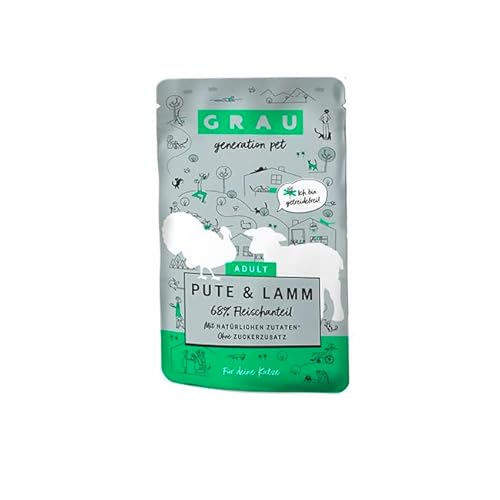 Grau – das Original – Nassfutter für Katzen - Pute & Lamm (Pouchbeutel), 1er Pack (1 x 125 g) von Grau