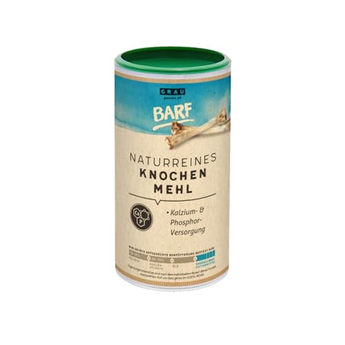 grau Barf - Naturreines Knochenmehl für Hunde bei Rohfleischfütterung 800 g von Grau