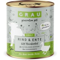 Sparpaket GRAU Adult Getreidefrei 12 x 800 g - Rind & Ente von Grau