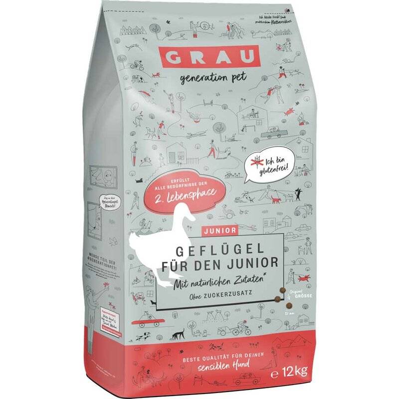 Grau Junior Geflügel 12 kg (5,00 € pro 1 kg) von Grau