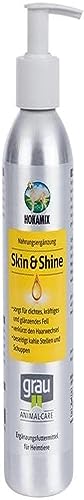 Grau Hokamix Skin & Shine | 250 ml | Ergänzungsfuttermittel für Hunde und Katzen | Mit Omega-Fettsäuren | Kaltgepresstes Öl zur Unterstützung von Haut und Fell | Im Pumpspender von Grau