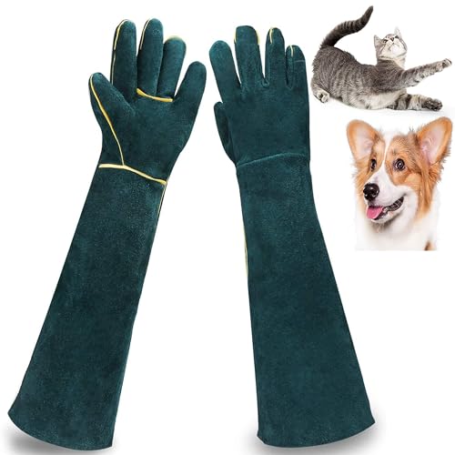 Graxury 60 cm Bissfeste Handschuhe für den Umgang mit Tieren - Anti-Biss Arbeitshandschuhe zum Pflegen, Schweißen, Umgang mit Hund/Eidechse/Katze/Vogel/Schlange/Schildkröten (Grün) von Graxury