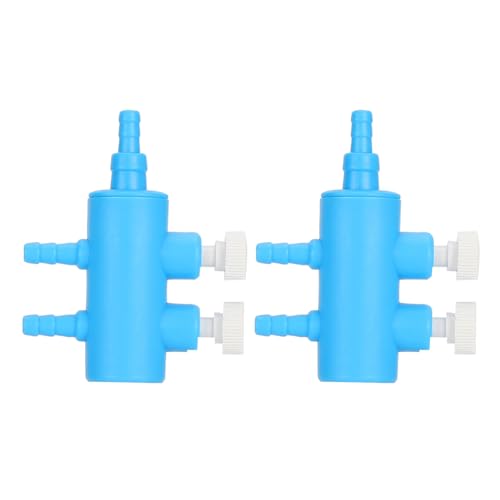 Grcfumo 2 Stück 4 mm Luftverteiler für Aquarien, 5 Arten Kunststoff-Luftrohrverteiler, Sauerstoffpumpenadapter für Aquarien (One to Two) von Grcfumo