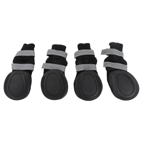 Grcfumo 4PCS Hundestiefel, Polyester- und Baumwoll -Haustiefel, Anti -Slip -Schutzstiefel, reflektierende Hochtop -Design -Protektoren für Welpen (XL) von Grcfumo