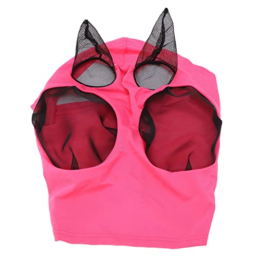 Pferde-Gesichtsmaske, atmungsaktiv, bequem, weich, Pferde-Fliegenmaske, gestrickter Stoff, Standard-Pferde-Gesichtsschutz zum Schutz von Augen und Nase des Pferdes (Pink) von Grcfumo