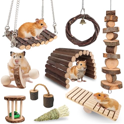 Grddaef Hamster-Spielzeug, Kaninchen-Kauspielzeug, Meerschweinchen, Anreicherungsspielzeug, Zubehör für Kaninchen, Chinchilla, Rennmäuse, Ratten von Grddaef