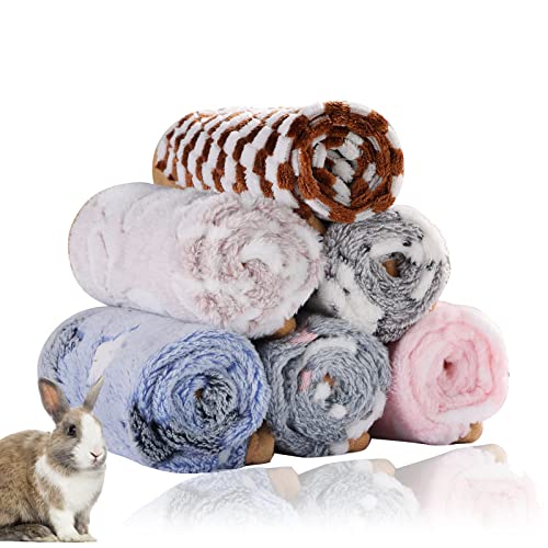 Grddaef Meerschweinchen-Fleece-Decken, 6 Stück, wasserdicht und waschbar, für kleine Tierkäfige, Schlafmatte, Bettunterlage für Hamster, Chinchilla, Kaninchen, Igel (M-61 x 40 cm) von Grddaef